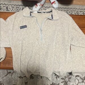 Columbia Beige Fleece Half-Zip Pullover